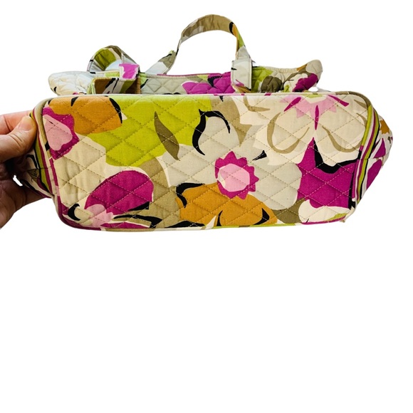 Vera Bradley Shoulder Bag Laura Style Portobello Road Pattern Purse Green Purple - Picture 7 of 7